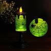 imageEldnacele Halloween Snow Globe Candles Lighted Lamp USB Powered Battery Operated Spooky Spinning Water Glittering Tornado Flameless Candles Skeleton Hand Holder Halloween Centerpiece DecorCastleASpider