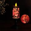 imageEldnacele Halloween Snow Globe Candles Lighted Lamp USB Powered Battery Operated Spooky Spinning Water Glittering Tornado Flameless Candles Skeleton Hand Holder Halloween Centerpiece DecorCastleAGhost