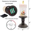 imageEldnacele Halloween Snow Globe Candles Lighted Lamp USB Powered Battery Operated Spooky Spinning Water Glittering Tornado Flameless Candles Skeleton Hand Holder Halloween Centerpiece DecorCastleCsnowman