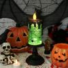 imageEldnacele Halloween Snow Globe Candles Lighted Lamp USB Powered Battery Operated Spooky Spinning Water Glittering Tornado Flameless Candles Skeleton Hand Holder Halloween Centerpiece DecorCastleASpider