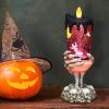 imageEldnacele Halloween Snow Globe Candles Lighted Lamp USB Powered Battery Operated Spooky Spinning Water Glittering Tornado Flameless Candles Skeleton Hand Holder Halloween Centerpiece DecorCastleBGhost Skeleton Hand Holder