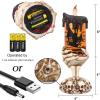 imageEldnacele Halloween Snow Globe Candles Lighted Lamp USB Powered Battery Operated Spooky Spinning Water Glittering Tornado Flameless Candles Skeleton Hand Holder Halloween Centerpiece DecorCastleBCastle Skeleton Hand Holder