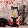 imageEldnacele Halloween Snow Globe Candles Lighted Lamp USB Powered Battery Operated Spooky Spinning Water Glittering Tornado Flameless Candles Skeleton Hand Holder Halloween Centerpiece DecorCastleCWitch