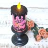 imageEldnacele Halloween Snow Globe Candles Lighted Lamp USB Powered Battery Operated Spooky Spinning Water Glittering Tornado Flameless Candles Skeleton Hand Holder Halloween Centerpiece DecorCastleAGhost