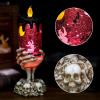 imageEldnacele Halloween Snow Globe Candles Lighted Lamp USB Powered Battery Operated Spooky Spinning Water Glittering Tornado Flameless Candles Skeleton Hand Holder Halloween Centerpiece DecorCastleBGhost Skeleton Hand Holder