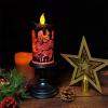 imageEldnacele Halloween Snow Globe Candles Lighted Lamp USB Powered Battery Operated Spooky Spinning Water Glittering Tornado Flameless Candles Skeleton Hand Holder Halloween Centerpiece DecorCastleAGhost