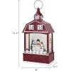 imageEldnacele Musical Snow Globe Lantern with Timer Lighted USBBattery Operated Swirling Singing Water Glittering Snow Globes Lamp for Adults and Kids Christmas Decoration CarRed Snowman
