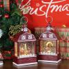 imageEldnacele Musical Snow Globe Lantern with Timer Lighted USBBattery Operated Swirling Singing Water Glittering Snow Globes Lamp for Adults and Kids Christmas Decoration CarRed Nativity