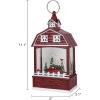 imageEldnacele Musical Snow Globe Lantern with Timer Lighted USBBattery Operated Swirling Singing Water Glittering Snow Globes Lamp for Adults and Kids Christmas Decoration CarRed Car