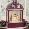 imageEldnacele Musical Snow Globe Lantern with Timer Lighted USBBattery Operated Swirling Singing Water Glittering Snow Globes Lamp for Adults and Kids Christmas Decoration CarRed Snowman