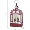 imageEldnacele Musical Snow Globe Lantern with Timer Lighted USBBattery Operated Swirling Singing Water Glittering Snow Globes Lamp for Adults and Kids Christmas Decoration CarRed Nativity