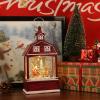 imageEldnacele Musical Snow Globe Lantern with Timer Lighted USBBattery Operated Swirling Singing Water Glittering Snow Globes Lamp for Adults and Kids Christmas Decoration CarRed Santa