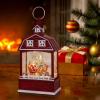 imageEldnacele Musical Snow Globe Lantern with Timer Lighted USBBattery Operated Swirling Singing Water Glittering Snow Globes Lamp for Adults and Kids Christmas Decoration CarRed Santa