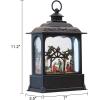 imageEldnacele Musical Snow Globe Lantern with Timer Lighted USBBattery Operated Swirling Singing Water Glittering Snow Globes Lamp for Adults and Kids Christmas Decoration CarNativity