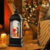 imageEldnacele Nativity Music Snow Globe Lantern with 6 Hour Timer Battery Operated ampamp USB Powered Singing Lighted Lamp Swirling Water Glittering Christmas Decoration Holiday Decor LanternBlack Santa