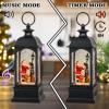 imageEldnacele Nativity Music Snow Globe Lantern with 6 Hour Timer Battery Operated ampamp USB Powered Singing Lighted Lamp Swirling Water Glittering Christmas Decoration Holiday Decor LanternBlack Santa