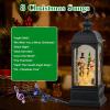 imageEldnacele Nativity Music Snow Globe Lantern with 6 Hour Timer Battery Operated ampamp USB Powered Singing Lighted Lamp Swirling Water Glittering Christmas Decoration Holiday Decor LanternBlack Snowman