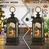 imageEldnacele Nativity Music Snow Globe Lantern with 6 Hour Timer Battery Operated ampamp USB Powered Singing Lighted Lamp Swirling Water Glittering Christmas Decoration Holiday Decor LanternBronze Nativity