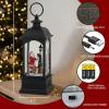 imageEldnacele Nativity Music Snow Globe Lantern with 6 Hour Timer Battery Operated ampamp USB Powered Singing Lighted Lamp Swirling Water Glittering Christmas Decoration Holiday Decor LanternBlack Santa