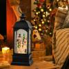 imageEldnacele Nativity Music Snow Globe Lantern with 6 Hour Timer Battery Operated ampamp USB Powered Singing Lighted Lamp Swirling Water Glittering Christmas Decoration Holiday Decor LanternBlack Snowman