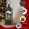 imageEldnacele Nativity Music Snow Globe Lantern with 6 Hour Timer Battery Operated ampamp USB Powered Singing Lighted Lamp Swirling Water Glittering Christmas Decoration Holiday Decor LanternBronze Nativity