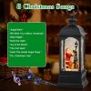 imageEldnacele Nativity Music Snow Globe Lantern with 6 Hour Timer Battery Operated ampamp USB Powered Singing Lighted Lamp Swirling Water Glittering Christmas Decoration Holiday Decor LanternBlack Santa