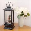 imageEldnacele Nativity Music Snow Globe Lantern with 6 Hour Timer Battery Operated ampamp USB Powered Singing Lighted Lamp Swirling Water Glittering Christmas Decoration Holiday Decor LanternSanta Sleigh