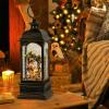 imageEldnacele Nativity Music Snow Globe Lantern with 6 Hour Timer Battery Operated ampamp USB Powered Singing Lighted Lamp Swirling Water Glittering Christmas Decoration Holiday Decor LanternBronze Nativity