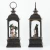 imageEldnacele Nativity Music Snow Globe Lantern with 6 Hour Timer Battery Operated ampamp USB Powered Singing Lighted Lamp Swirling Water Glittering Christmas Decoration Holiday Decor LanternBronze Nativity