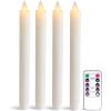 imageEldnacele Flameless Flickering Taper Candles with Remote and Timer Window Candles Warm Real Wax Unscented 952 Pack Ivory for Home Wedding Party Christmas Decoration4 Pack Ivory