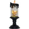 imageEldnacele Halloween Snow Globe Candles Lighted Lamp USB Powered Battery Operated Spooky Spinning Water Glittering Tornado Flameless Candles Skeleton Hand Holder Halloween Centerpiece DecorCastleCWitch