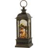 imageEldnacele Nativity Music Snow Globe Lantern with 6 Hour Timer Battery Operated ampamp USB Powered Singing Lighted Lamp Swirling Water Glittering Christmas Decoration Holiday Decor LanternBronze Nativity