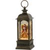imageEldnacele Nativity Music Snow Globe Lantern with 6 Hour Timer Battery Operated ampamp USB Powered Singing Lighted Lamp Swirling Water Glittering Christmas Decoration Holiday Decor LanternBronze Angel