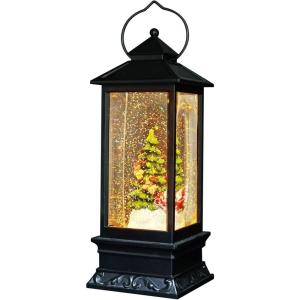 imageEldnacele Nativity Music Snow Globe Lantern with 6 Hour Timer Battery Operated ampamp USB Powered Singing Lighted Lamp Swirling Water Glittering Christmas Decoration Holiday Decor LanternSanta Sleigh