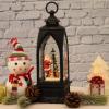 imageEldnacele 12 Christmas Snow Globe Lantern Snowman with Music ampamp Timer USB LinedBattery Operated Lighted Water Glittering Lantern for Christmas Festival Decoration Gifts  SnowmanSanta