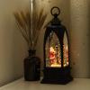 imageEldnacele 12 Christmas Snow Globe Lantern Snowman with Music ampamp Timer USB LinedBattery Operated Lighted Water Glittering Lantern for Christmas Festival Decoration Gifts  SnowmanSanta