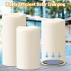 imageEldnacele Lage Solar Candles Outdoor Waterproof Rechargeable Solar Powered Flameless Flickering Dusk to Dawn White Plastic LED Pillar Candles for Lantern Garden Camping Holiday Decor 2Pcs D3H63 Pack White