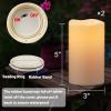 imageEldnacele Lage Solar Candles Outdoor Waterproof Rechargeable Solar Powered Flameless Flickering Dusk to Dawn White Plastic LED Pillar Candles for Lantern Garden Camping Holiday Decor 2Pcs D3H6White 35