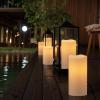 imageEldnacele Lage Solar Candles Outdoor Waterproof Rechargeable Solar Powered Flameless Flickering Dusk to Dawn White Plastic LED Pillar Candles for Lantern Garden Camping Holiday Decor 2Pcs D3H63 Pack White