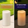 imageEldnacele Lage Solar Candles Outdoor Waterproof Rechargeable Solar Powered Flameless Flickering Dusk to Dawn White Plastic LED Pillar Candles for Lantern Garden Camping Holiday Decor 2Pcs D3H6White 35