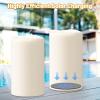 imageEldnacele Lage Solar Candles Outdoor Waterproof Rechargeable Solar Powered Flameless Flickering Dusk to Dawn White Plastic LED Pillar Candles for Lantern Garden Camping Holiday Decor 2Pcs D3H6White 35