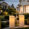 imageEldnacele Lage Solar Candles Outdoor Waterproof Rechargeable Solar Powered Flameless Flickering Dusk to Dawn White Plastic LED Pillar Candles for Lantern Garden Camping Holiday Decor 2Pcs D3H6White 38