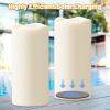 imageEldnacele Lage Solar Candles Outdoor Waterproof Rechargeable Solar Powered Flameless Flickering Dusk to Dawn White Plastic LED Pillar Candles for Lantern Garden Camping Holiday Decor 2Pcs D3H6White 38