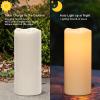 imageEldnacele Large Solar Flameless Flickering Candles Outdoor Waterproof Solar Powered Dusk to Dawn White Plastic LED Pillar Candles Garden Camping Lanterns Wedding Indoor Decor 2Pcs4quot D14quot H2 Pack Solar 4 x 10