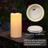 imageEldnacele Large Solar Flameless Flickering Candles Outdoor Waterproof Solar Powered Dusk to Dawn White Plastic LED Pillar Candles Garden Camping Lanterns Wedding Indoor Decor 2Pcs4quot D14quot H2 Pack Solar 4 x 8