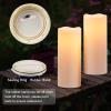 imageEldnacele Large Solar Flameless Flickering Candles Outdoor Waterproof Solar Powered Dusk to Dawn White Plastic LED Pillar Candles Garden Camping Lanterns Wedding Indoor Decor 2Pcs4quot D14quot H2 Pack Solar 4 x 10