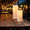 imageEldnacele Large Solar Flameless Flickering Candles Outdoor Waterproof Solar Powered Dusk to Dawn White Plastic LED Pillar Candles Garden Camping Lanterns Wedding Indoor Decor 2Pcs4quot D14quot H2 Pack Solar 4 x 810