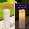 imageEldnacele Large Solar Flameless Flickering Candles Outdoor Waterproof Solar Powered Dusk to Dawn White Plastic LED Pillar Candles Garden Camping Lanterns Wedding Indoor Decor 2Pcs4quot D14quot HWhite 414