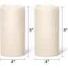 imageEldnacele Large Solar Flameless Flickering Candles Outdoor Waterproof Solar Powered Dusk to Dawn White Plastic LED Pillar Candles Garden Camping Lanterns Wedding Indoor Decor 2Pcs4quot D14quot H2 Pack Solar 4 x 8
