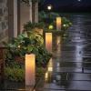 imageEldnacele Large Solar Flameless Flickering Candles Outdoor Waterproof Solar Powered Dusk to Dawn White Plastic LED Pillar Candles Garden Camping Lanterns Wedding Indoor Decor 2Pcs4quot D14quot HWhite 414